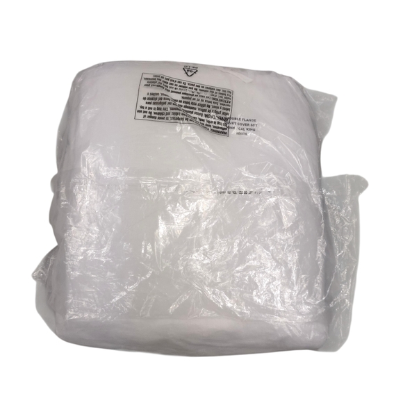 Quince European Linen Double Flange Duvet Cover Set in White - Picture 5 of 9